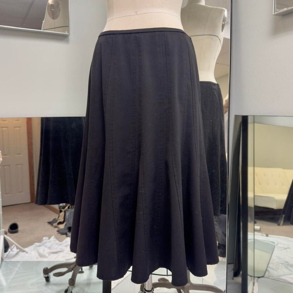 Black Flare Midi Skirt